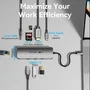 Vention Docking USB C TQLHB 1x HDMI 4K 3x USB 1x USB C PD 1x RJ45 1x Jack 3.5mm Lector Tarjetas Gris