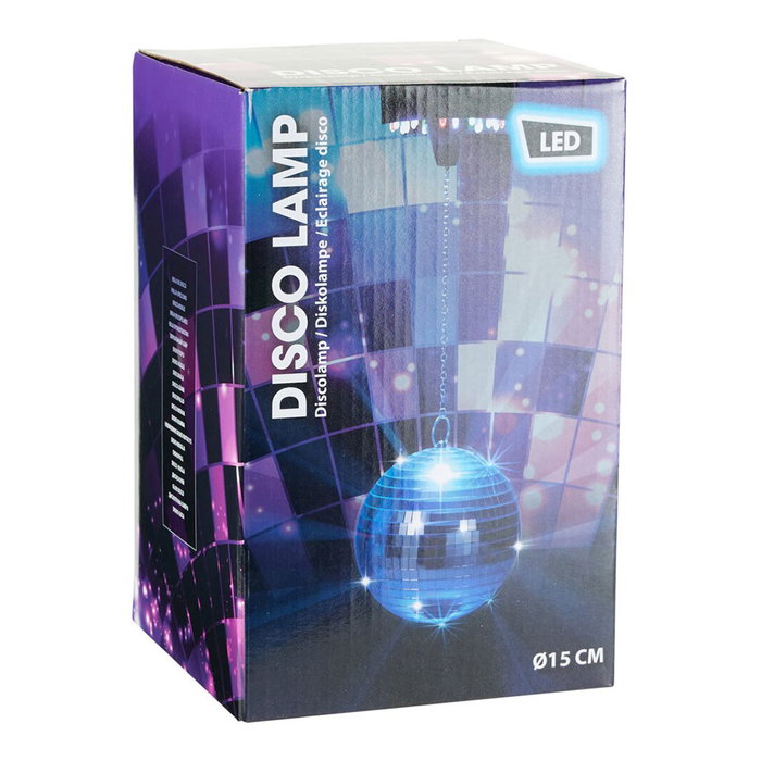 Basics Bola Disco Giratoria Ø15 cm con Luces LED, Material ABS y Vidrio, Funciona con 3 Pilas AA Basics Bola Disco Giratoria Ø15 cm con Luces LED, Material ABS y Vidrio, Funciona con 3 Pilas AA