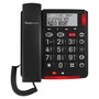 Amplicomms BigTel 50 Alarm Plus - Teléfono analógico con grandes botones fotoluminiscentes, identificador de llamadas y agenda para 32 números (Gris Oscuro)