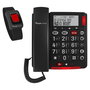 Amplicomms BigTel 50 Alarm Plus - Teléfono analógico con grandes botones fotoluminiscentes, identificador de llamadas y agenda para 32 números (Gris Oscuro)