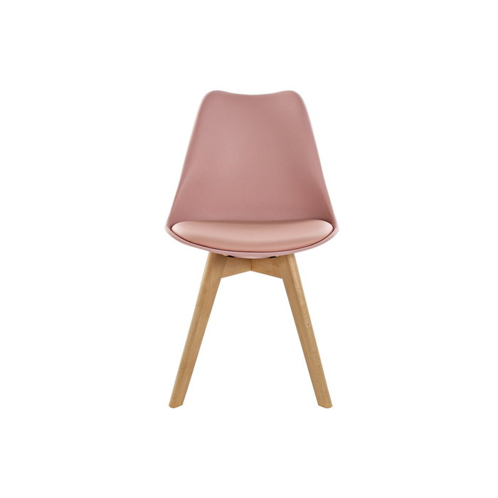 DKD Home Decor Silla Scandi Jiete basics Rosa Natural 55 x 83 x 48 cm (4 Unidades)