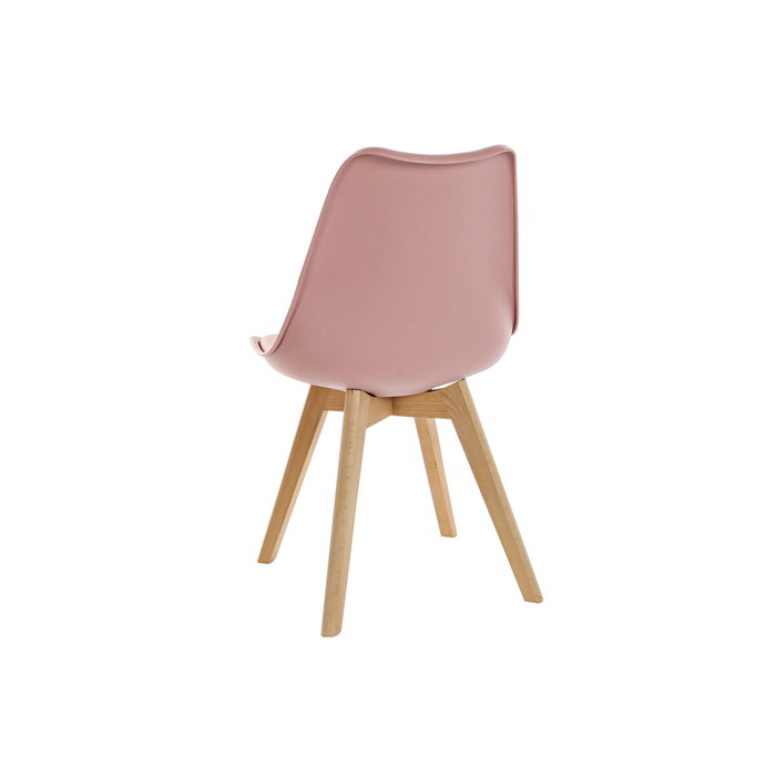 DKD Home Decor Silla Scandi Jiete basics Rosa Natural 55 x 83 x 48 cm (4 Unidades)