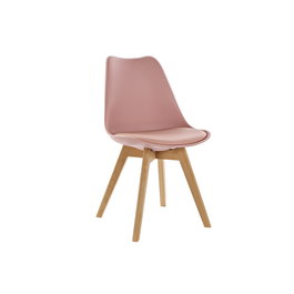DKD Home Decor Silla Scandi Jiete basics Rosa Natural 55 x 83 x 48 cm (4 Unidades)