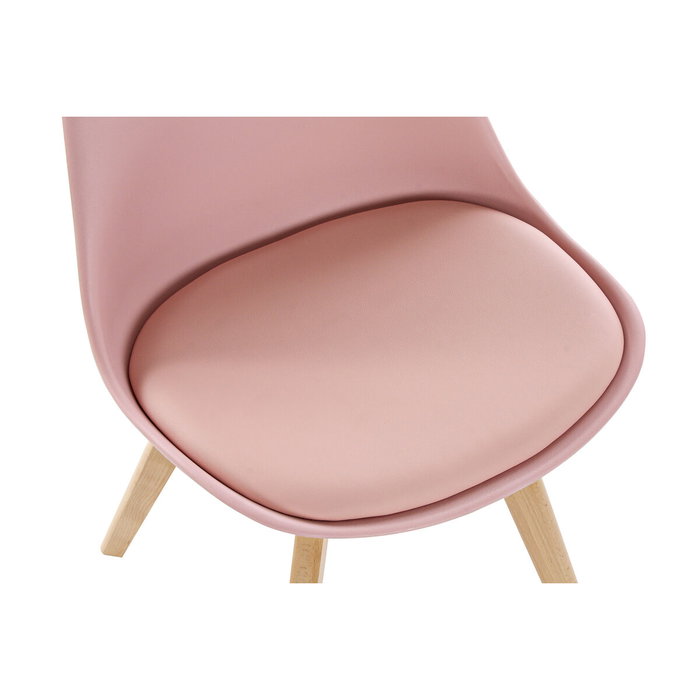 DKD Home Decor Silla Scandi Jiete basics Rosa Natural 55 x 83 x 48 cm (4 Unidades)