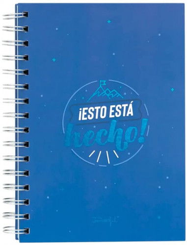 Mr. Wonderful Libreta Pequeña WOA11055ES, 201 Páginas Cuadriculadas, Espiral Oculta, Tapa Dura, Azul