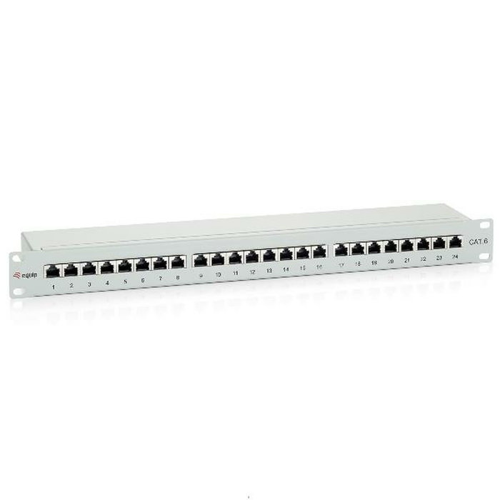 Equip Patch panel 24 puertos Cat6 RJ-45 Gris Equip Patch panel 24 puertos Cat6 RJ-45 Gris