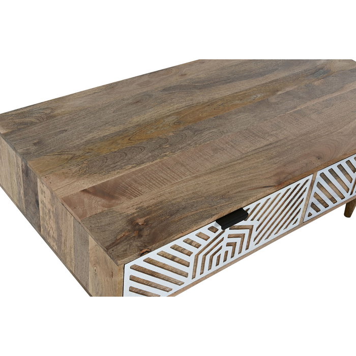 DKD Home Decor Mesa de Centro de Mango Blanco 115x60x40 cm DKD Home Decor Mesa de Centro de Mango Blanco 115x60x40 cm