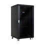 MicroConnect Armario Rack 18U 600x600mm Negro para Electrónica Redes Voz y Datos con Puerta de Cristal Templado y Ruedas
