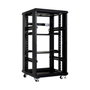 MicroConnect Armario Rack 18U 600x600mm Negro para Electrónica Redes Voz y Datos con Puerta de Cristal Templado y Ruedas