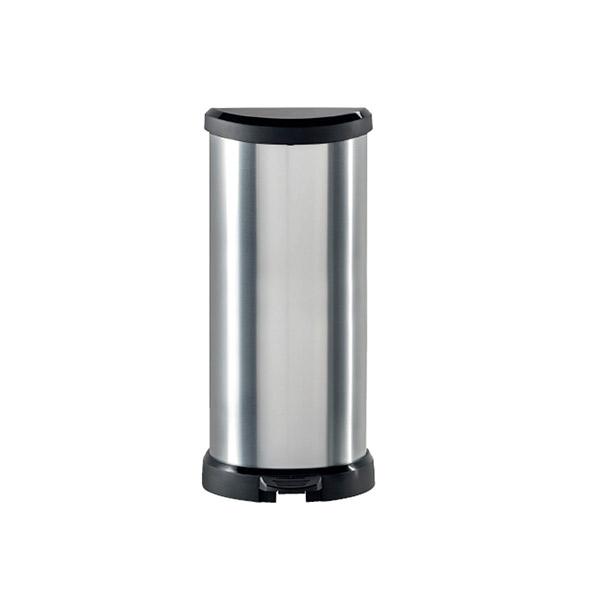 Curver Cubo Decobins con pedal 40l gris metalizado