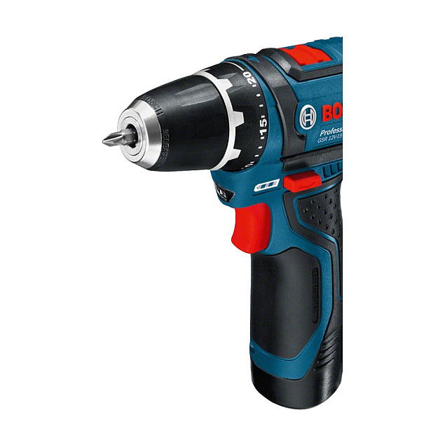 Bosch GSR 12V-15 Vorteils-Set Taladro Atornillador Inalámbrico 12V Li-Ion, 2 Velocidades (0-400/1300 RPM), Par 30 Nm, Incluye Batería y Cargador