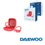 Daewoo Auriculares Deportivos Inalámbricos TWS, Indicador LED, Bluetooth 5.0, 30mAh/300mAh, Tipo-C, Color Rojo