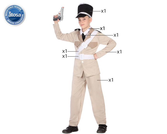 Disfraz Policía Gendarme Niño 3-4 Años - Conjunto Completo 6 Piezas con Pantalón, Casaca, Sombrero y Cinturones para Carnaval Disfraz Policía Gendarme Niño 3-4 Años - Conjunto Completo 6 Piezas con Pantalón, Casaca, Sombrero y Cinturones para Carnaval