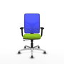 PIQUERAS Y CRESPO Silla de oficina Motilla Sincro/Traslack Pistacho y Azul