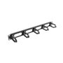 Lanberg Organizador de Cables AK-1205-B, Panel 19" 1U, 5 Soportes Plegables de Plástico Tipo B, Negro