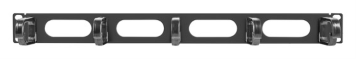 Lanberg AK-1205-B Organizador de cables 1U con 5 soportes plegables Negro