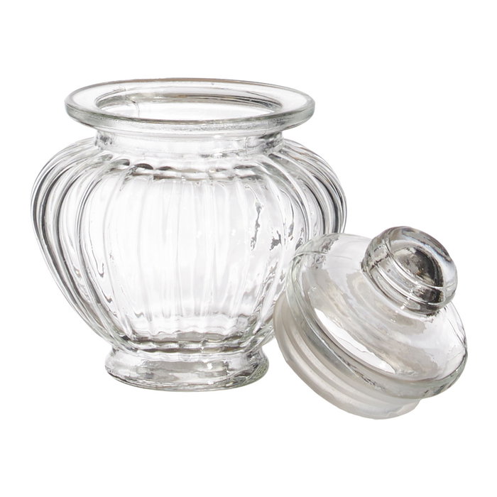 Home Deco Factory Bombonera de Cristal - Diámetro 10 cm, Altura 12 cm