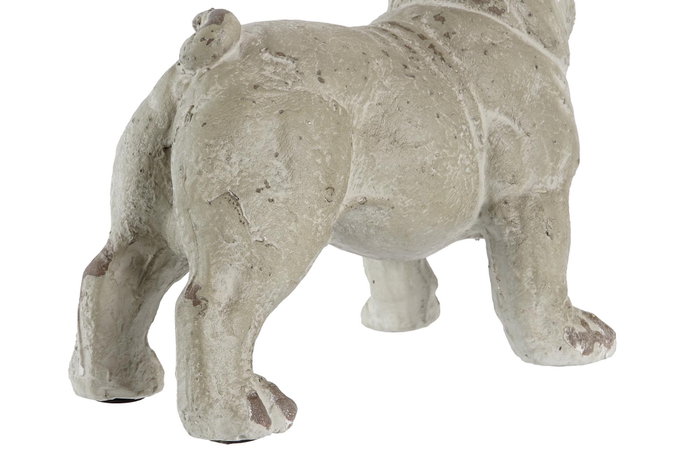 DKD Home Decor Figura de Perro en Resina Gris con Acabado Envejecido