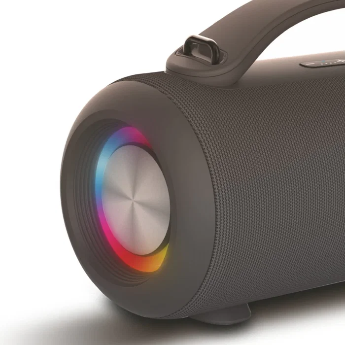 Haeger Super Boom Altavoz Portátil Estéreo Bluetooth 5.3, 40 W, IPX5 Resistente al Agua, Batería 4000 mAh 24h, Negro, Con Luz LED, USB-C, Auxiliar, Lector MicroSD