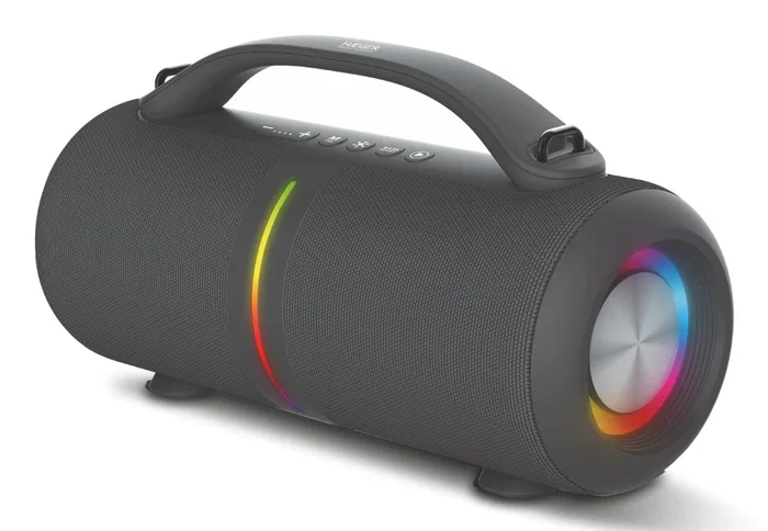 Haeger Super Boom Altavoz Portátil Estéreo Bluetooth 5.3, 40 W, IPX5 Resistente al Agua, Batería 4000 mAh 24h, Negro, Con Luz LED, USB-C, Auxiliar, Lector MicroSD