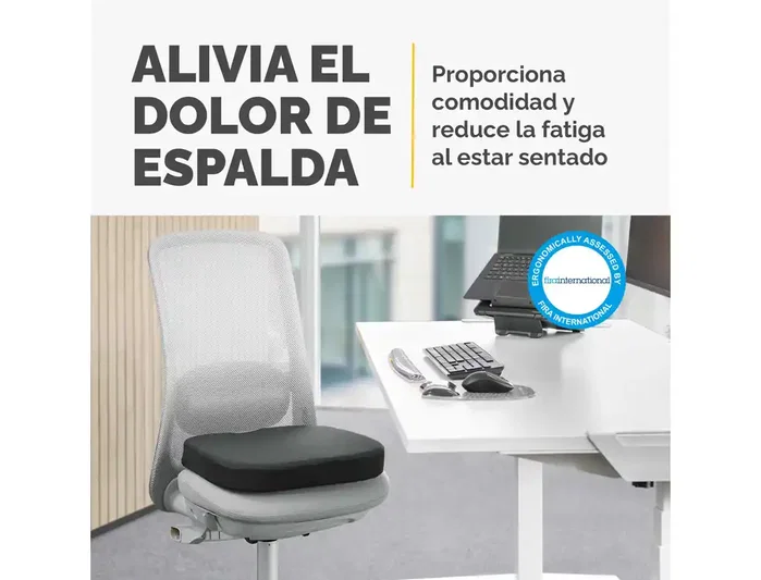 Fellowes Cojín de Asiento Breyta Acolchado Negro