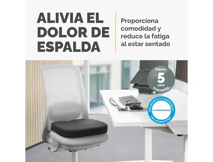 Fellowes Cojín de Asiento Breyta Acolchado Negro
