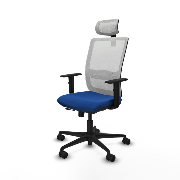 PIQUERAS Y CRESPO Silla de oficina Haches con mecanismo Sincro/Traslack Azul y Blanco