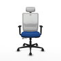 PIQUERAS Y CRESPO Silla de oficina Haches con mecanismo Sincro/Traslack Azul y Blanco