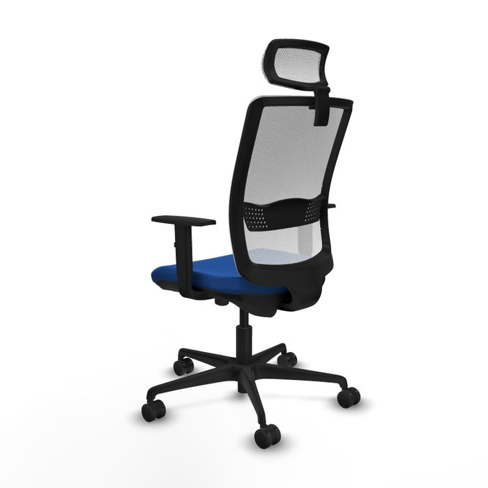 PIQUERAS Y CRESPO Silla de oficina Haches con mecanismo Sincro/Traslack Azul y Blanco
