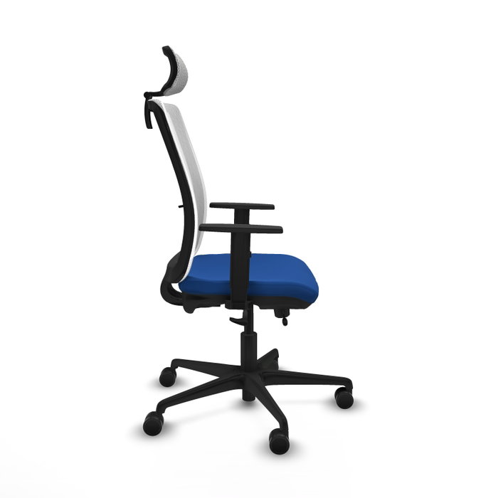 PIQUERAS Y CRESPO Silla de oficina Haches con mecanismo Sincro/Traslack Azul y Blanco