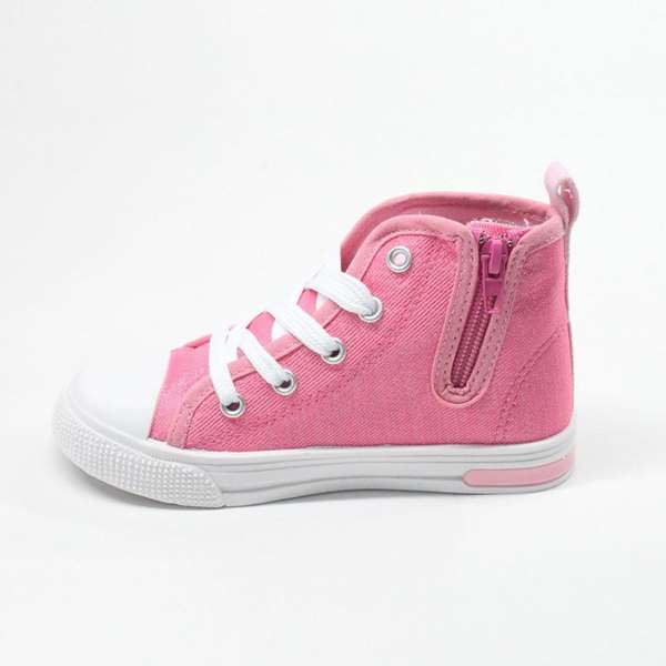 Cerdá t028 Zapatilla alta de loneta con luces diseño Minnie Mouse, suela PVC, color Rosa, Talla 28 para niña