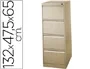 Blanca Fichero n.34 Metal 4 Cajones 132x66.5x50 cm Beige Carpetas A4/Folio Guías Telescópicas Antivuelco