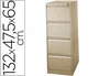 Blanca Fichero n.34 Metal 4 Cajones 132x66.5x50 cm Beige Carpetas A4/Folio Guías Telescópicas Antivuelco