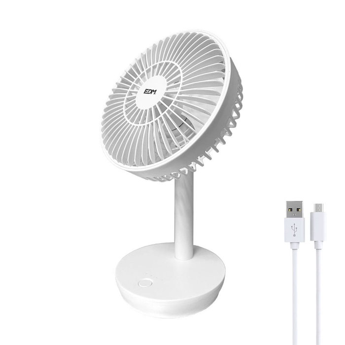 Edm Ventilador de sobremesa recargable blanco 5w