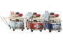 DKD Home Decor Vehículo de Decoración Metal Furgo Surtido de 3