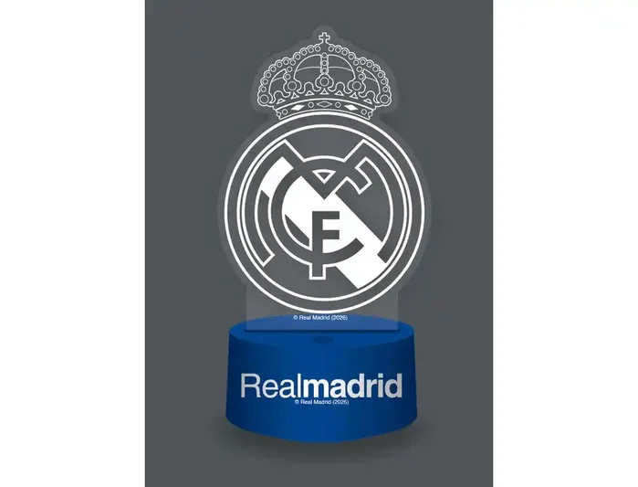 Wondee Lámpara 3D LED RGB Real Madrid CF con Control Remoto USB, 16 Colores, Efectos de Transición, para Escritorio y Decoración del Hogar