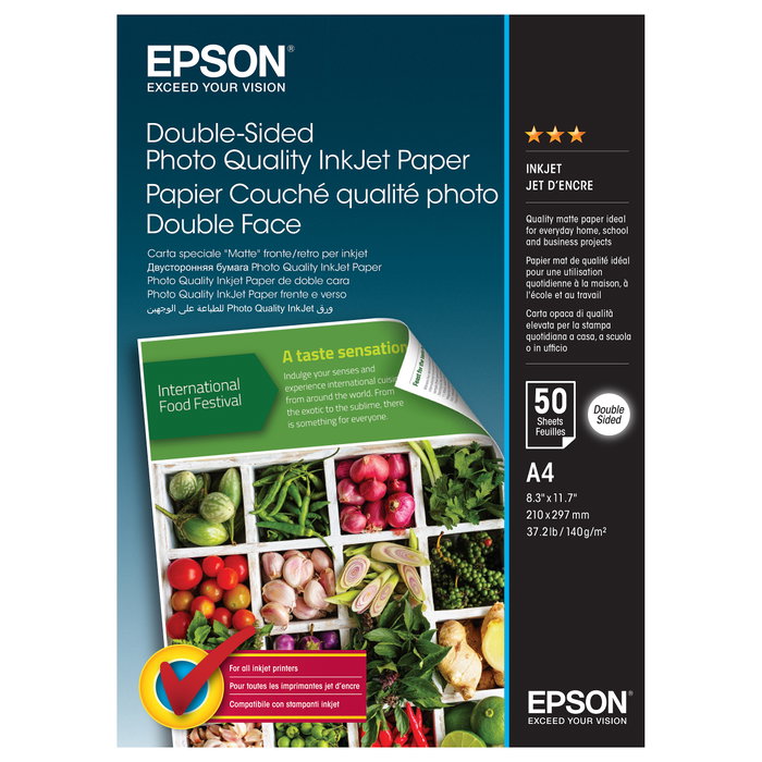 Epson Papel Fotográfico Doble Cara A4 Mate 140g 50 Hojas Epson Papel Fotográfico Doble Cara A4 Mate 140g 50 Hojas