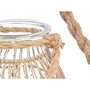Portavelas Gift Decor Transparente Natural Vidrio Cuerda 17 x 25 cm 17 x 25 x 17 cm Bote (4 Unidades)