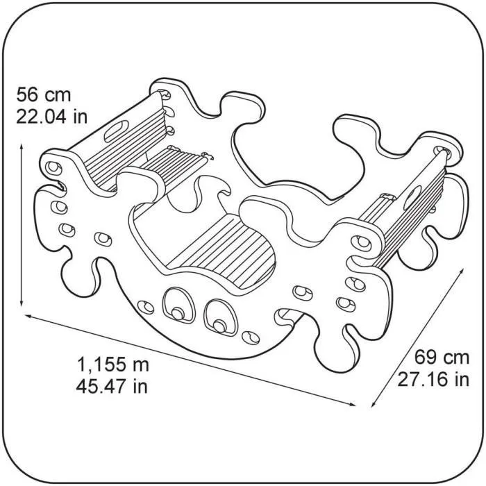 Feber 800010242 Juego mecedor de mesa de picnic 2 en 1, juguete infantil con balancín y mesa con bancos