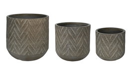 DKD Home Decor Macetero Gris Marron Magnesia Fibra vidrio 51 x 51 x 51 cm Set de 3