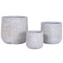 DKD Home Decor Set de 3 Maceteros de Magnesio y Fibra de Vidrio Gris y Marrón 51x51x51 cm