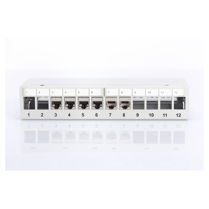 Digitus Patchpanel 1HE 12-Port Modular Desktop SOHO RJ-45 Gris 1U