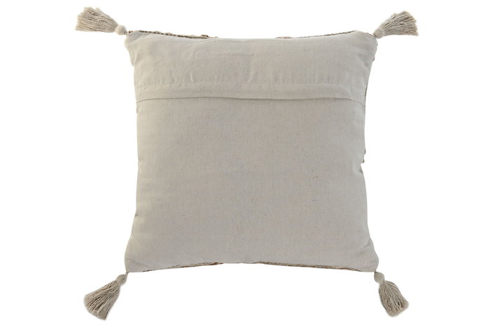 DKD Home Decor Cojín de Algodón y Yute 45x45 cm Hecho a Mano