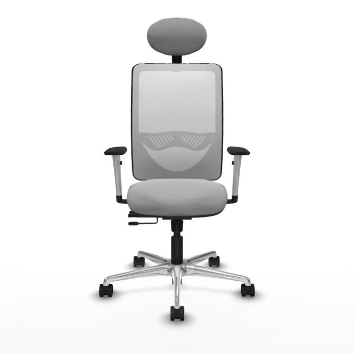 PIQUERAS Y CRESPO Silla de oficina Zulema con mecanismo Sincro/Traslack, Gris claro y Blanco