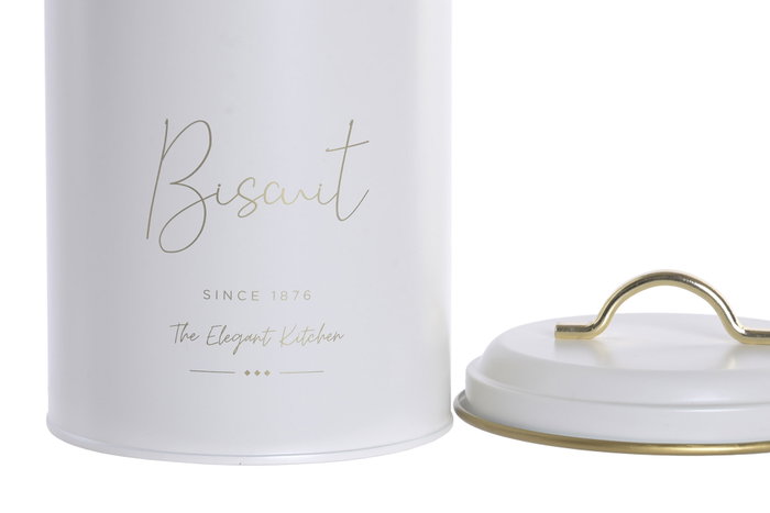 DKD Home Decor Bote de Metal para Galletas Blanco Roto DKD Home Decor Bote de Metal para Galletas Blanco Roto
