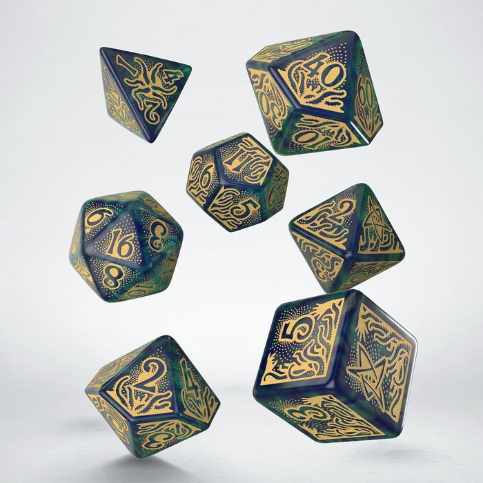 Q Workshop Call of Cthulhu 7th Edition Set de 7 Dados Blue-green & Gold Q Workshop Call of Cthulhu 7th Edition Set de 7 Dados Blue-green & Gold