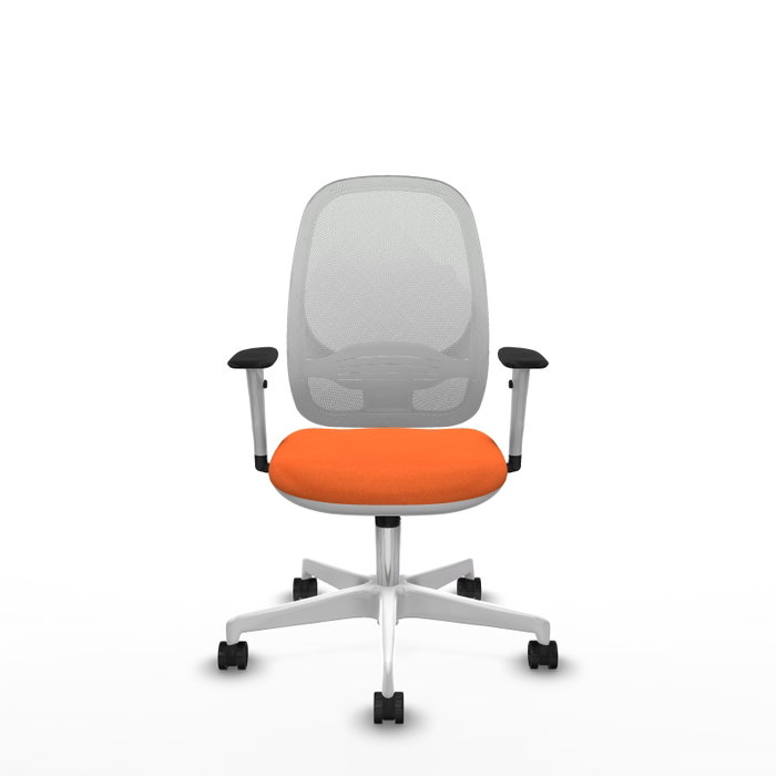 PIQUERAS Y CRESPO Silla de oficina Cilanco con mecanismo Sincro, Naranja y Blanco