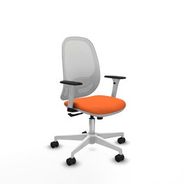 PIQUERAS Y CRESPO Silla de oficina Cilanco con mecanismo Sincro, Naranja y Blanco