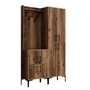 Hanah Home Recibidor Perchero Industrial Nogal 120cm Ancho x 200cm Alto x 35cm Profundidad