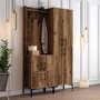 Hanah Home Recibidor Perchero Industrial Nogal 120cm Ancho x 200cm Alto x 35cm Profundidad